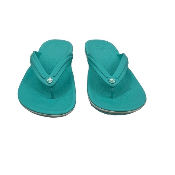 CROCS Blue T-Strap Flip Flop Sandals Size 9 Women's (7 Men's) - Picture 3 of 8